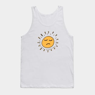 Sad Sun Feeling Hand Drawing Tank Top